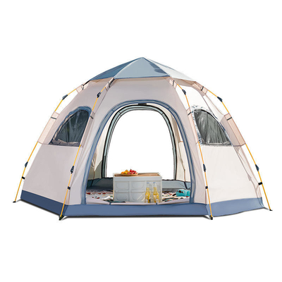 六角形4人のキャンプの日曜日の陰のテントの屋外の二重層雨風の保護