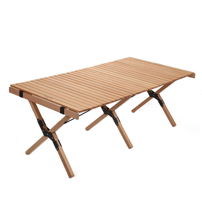 میز پیک نیک ساحلی تاشو در فضای باز 120 x 60 سانتی متری رول تاشو چوبی