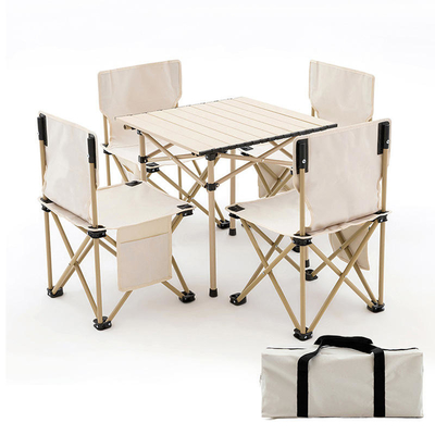 50kgs الألومنيوم قابلة للطي الجدول وكرسي مجموعة مجموعة طاولة التخييم مع الكراسي