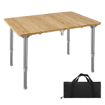 Tavolo قابل حمل قابل تنظیم ارتفاع میز کمپینگ تاشو قابل حمل مواد بامبو