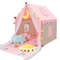 لوگوی سفارشی خانه بازی دخترانه چادر کمپینگ در فضای باز 110 سانتی متری کودک چادر قلعه شاهزاده با چراغ